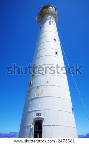 Historical Light House on Atlantic Ocean in South Africa