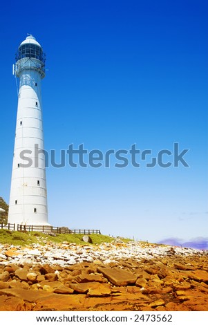 Historical Light House on Atlantic Ocean in South Africa