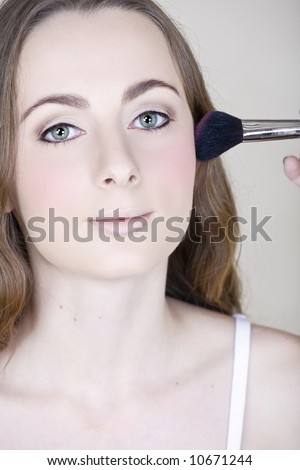 Good Cheap Makeup on Brown Hair Getting Her Make Up Done By A Make Up Artist 10671244 Jpg