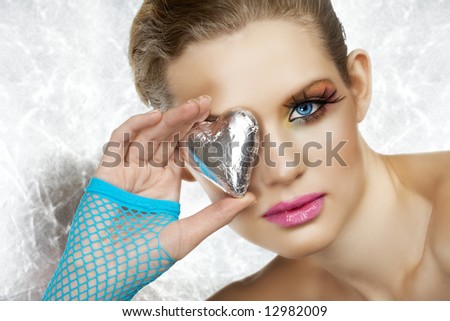 blue eyes with makeup. with lue eyes and fashion