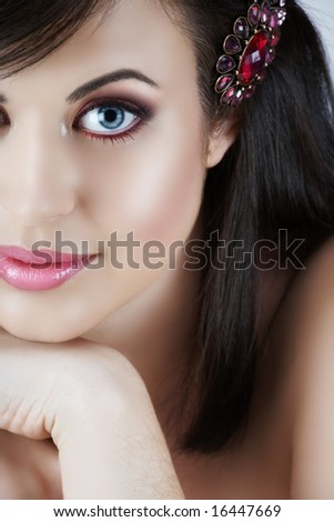 Kayla Hudson {a.k.a Silence} Stock-photo-beautiful-woman-with-brown-hair-and-pink-make-up-looking-at-camera-16447669