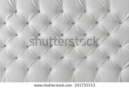 Leather upholstery white sofa texture, pattern background