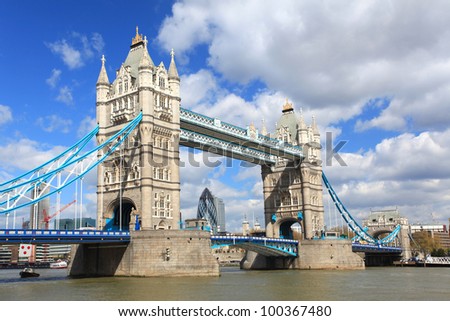 London River Thames and Tower Bridge International Landmark of England United Kingdom