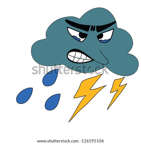 Thunderbolt Storm with rain Icon for Weather forecast