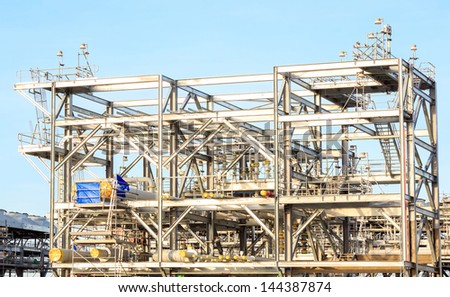 Assembling of LNG ,liquefied natural gas, Refinery Factory  for Oil and gas industry background