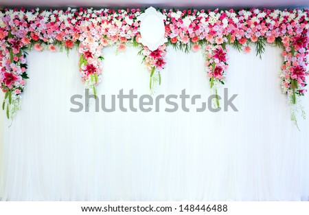 Flowers archway of wedding venue