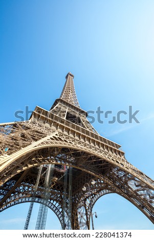 Eiffel Tower in summer, Paris France
