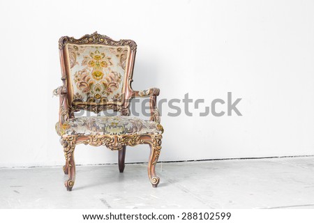 Vintage classical style Chair in white room