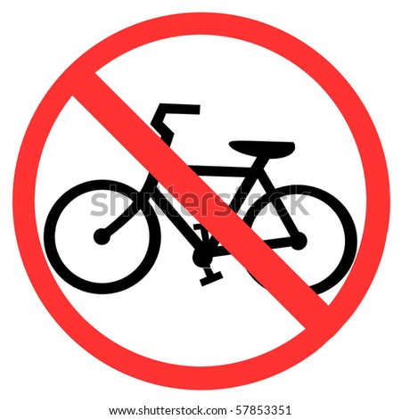 Symbol of No Bicycle Sign isolated on White
