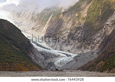 Franz Josef Glacier in Westland National Park of New Zealand\'s South Island. Southern Alps mountains.