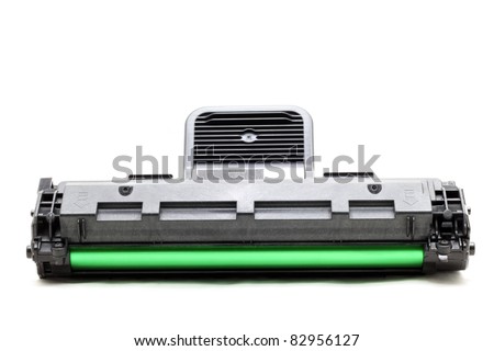 new laser printer cartridge isolated on white background