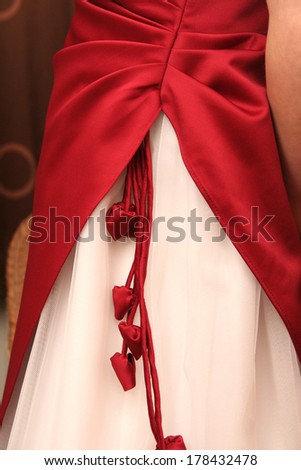 Bridesmaid Dress, red with detail