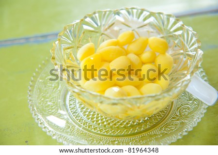 Traditional Chinese and thailand healthy dessert cooked with bean curd skin, gingko nuts, and barley. Suitable for concepts like food and beverage, sweets and desserts, health and nutrition.