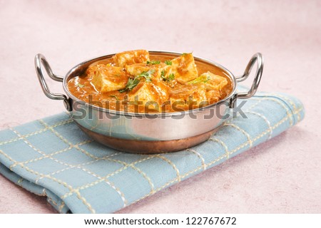 Cheese Cooked in a Creamy Sauce, Indian Dish