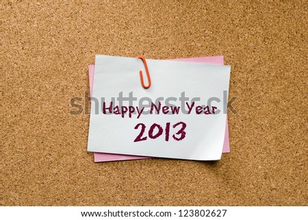 Notice Board with Message Happy New Year