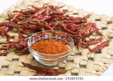 Red Spices on Mat,  Indian Spices