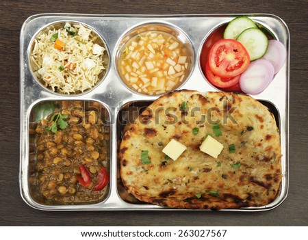 Amritsari Aloo Kulcha with Choley or Stuffed Potato Bread & white chickpeas