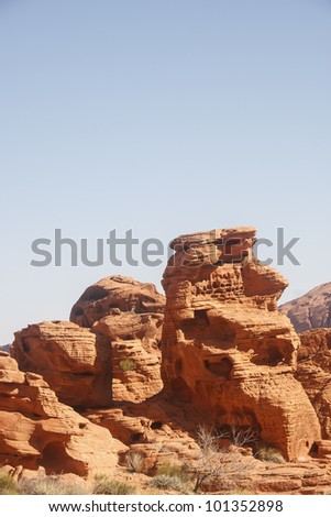 Red canyon walls in Valley of Fire Nevada