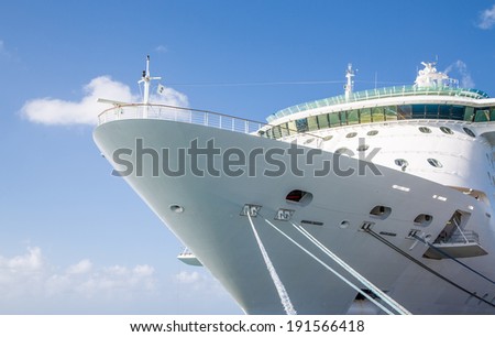 Luxury Cruise Ship Anchored Under Nice Skies at Harbor on St Croix