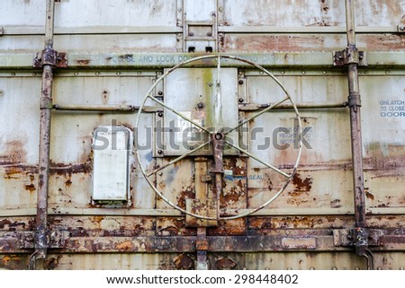 Old Rusty Train Door Latch Details