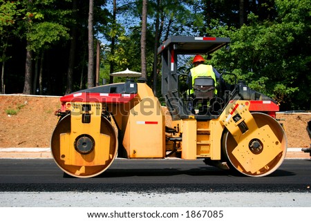 Heavy road construction equipment