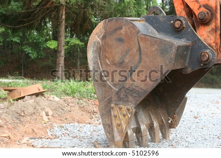 The digging blade of a front end loader