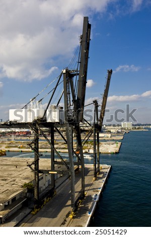 An industrial area on the coast for freight and shipping