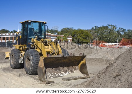 Heavy Construction Equipment with gravel and sand
