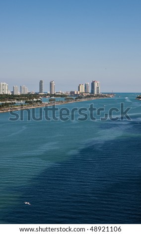Coast of Miami near Commercial Shipping Lane