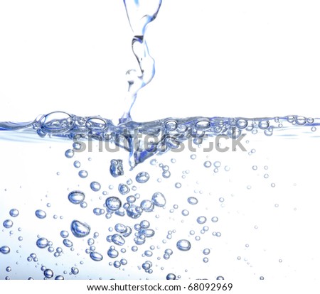 Water bubbles isolated on white background