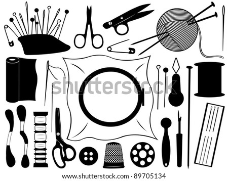 sewing and knitting equipment stock vector 89705134 shutterstock knitting equipment 450x358 stock vector sewing and knitting equipment 89705134 Knitting Equipment