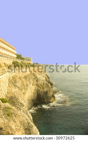 the coast line of the island mallorca spain