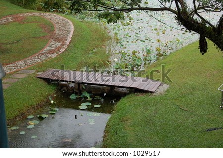Small bridge linking two little islands