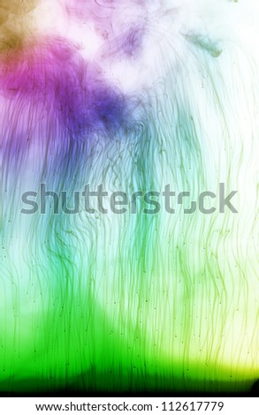 vivid color abstract art photo from chemical solution in water