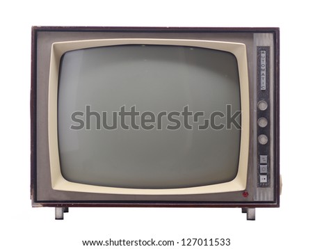 Vintage Television Isolated On White Background
