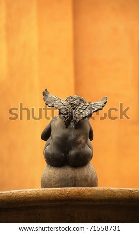 cupid bronze statue rear side
