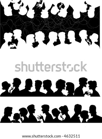 Silhouttes of people communicating 