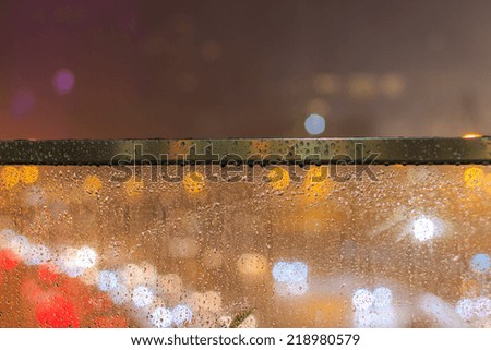 Bokeh Of Street Lights At Night While Raining