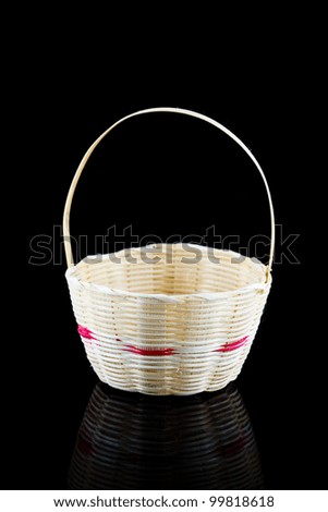 Mini Bamboo basket on black background