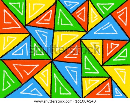 four color triangle pattern, charcoal color illustration background