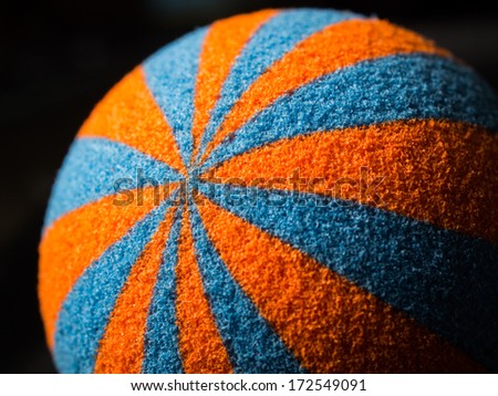 part of orange and blue sponge ball texture