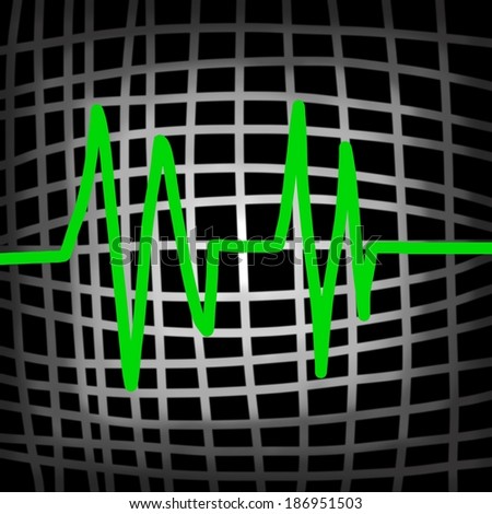 Pulse line signal with cross lines radar,illustration background
