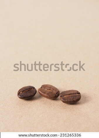 Coffee crop beans on  paper texture background