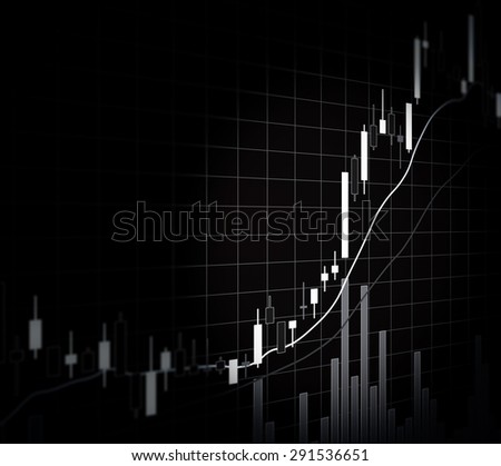 Candle stick graph chart of stock market investment trading, monotone color
