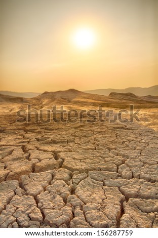 Drought land and hot weather