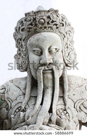 Old man statue in chinese style. Wat Pra Pathom Chedi, Thailand.