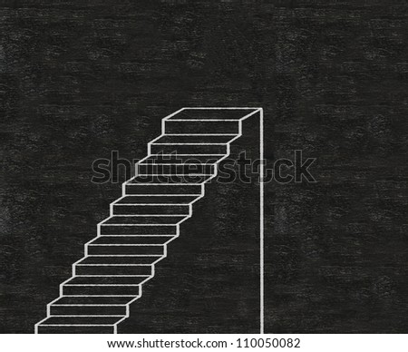 stairs written on blackboard background, high resolution, easy to use