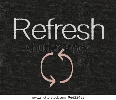 refresh written on blackboard with refresh sign