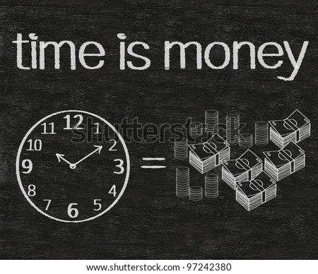 time is money business written on blackboard background