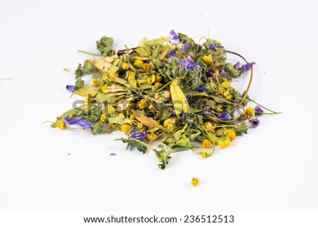Herb mix in white background